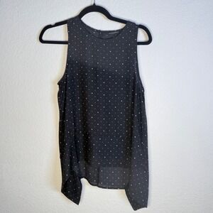 Banana Republic Sleeveless Black Polka Dot Blouse Top - Women's Small